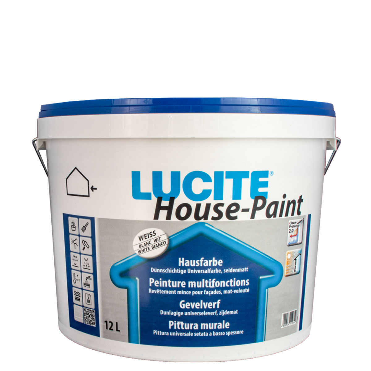 Lucite House Paint 12L weiss 1000T , Hausfarbe, Fassadenfarbe